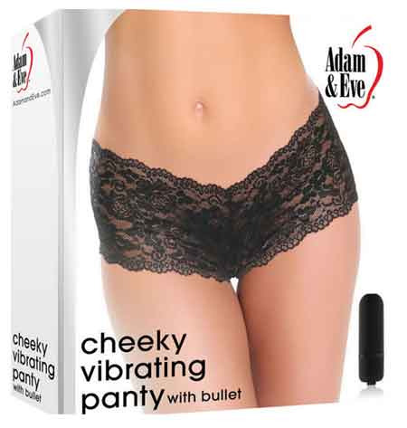 Lace panty with removable vibrating bullet
Cheeky panty in floral-patterned stretch lace
Lined inner pocket holds vibrating bullet
Powerful 2.2” x .5” bullet vibe buzzes with 3 speeds
Easy push button control
Includes 3 LR44 batteries for immediate play
Panty made from Nylon/Lace
Plus Size